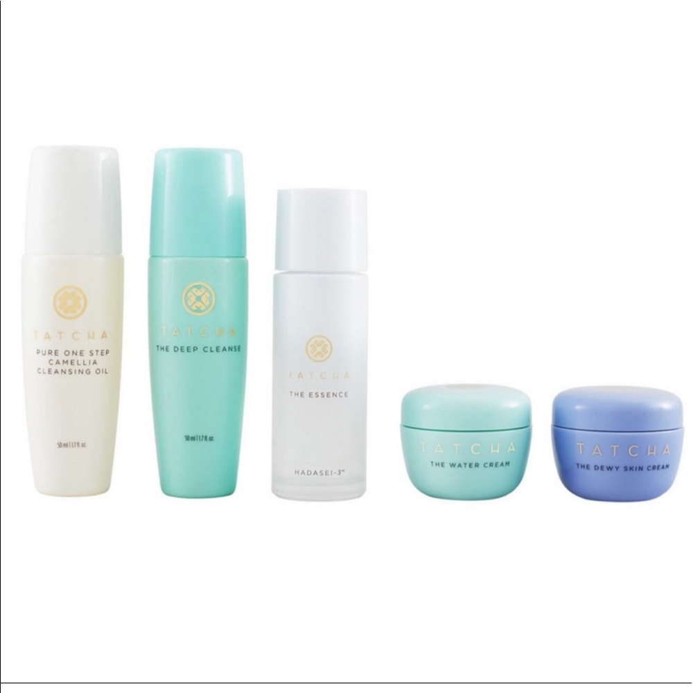 Tatcha Mini Treasures Kit Cleanser Essence Cream 💜 Gym Travel Vacation